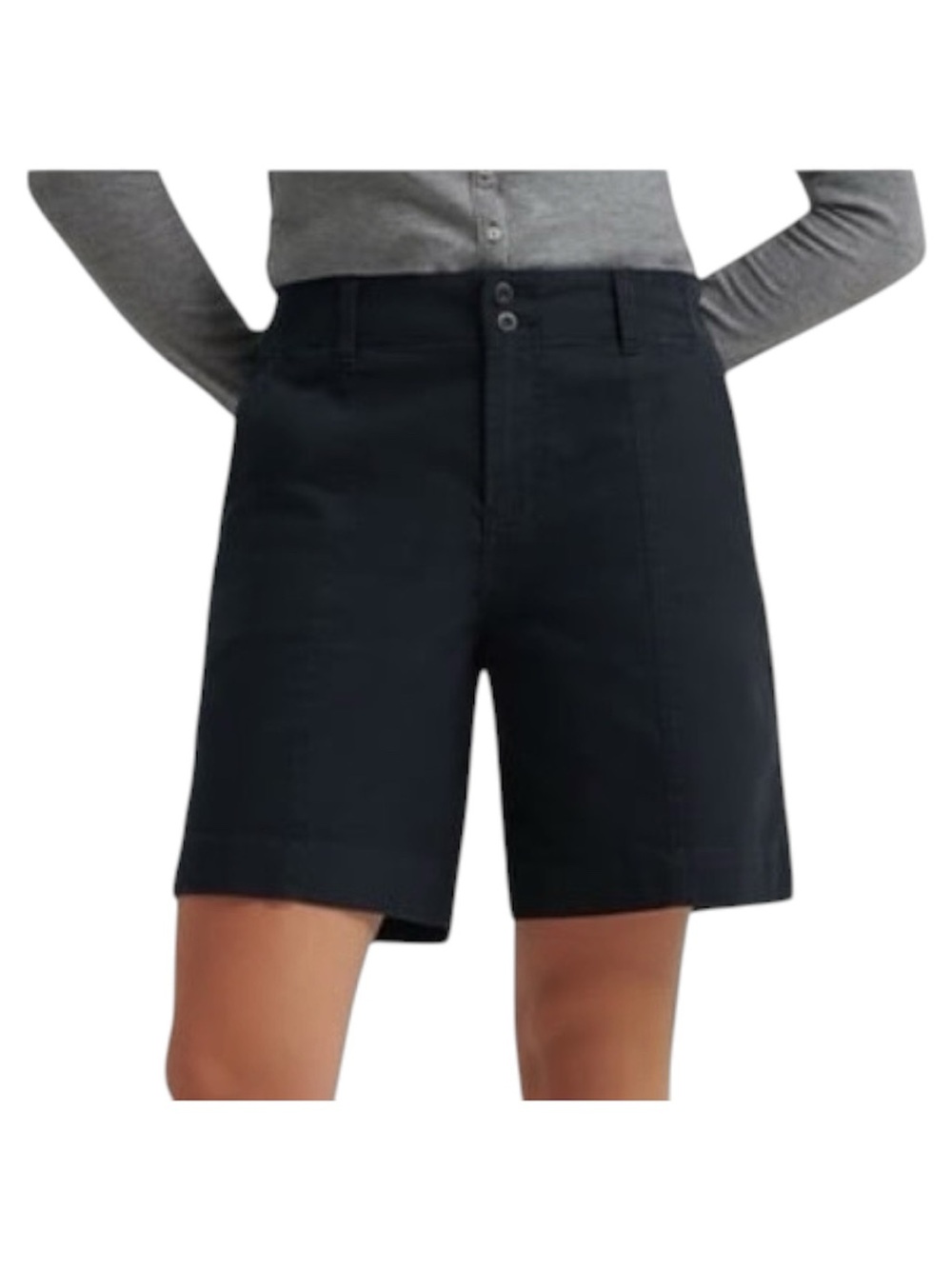 Lee Women's Casual Chic Mid Rise Bermuda Short Size 2 Color: Unionall Black